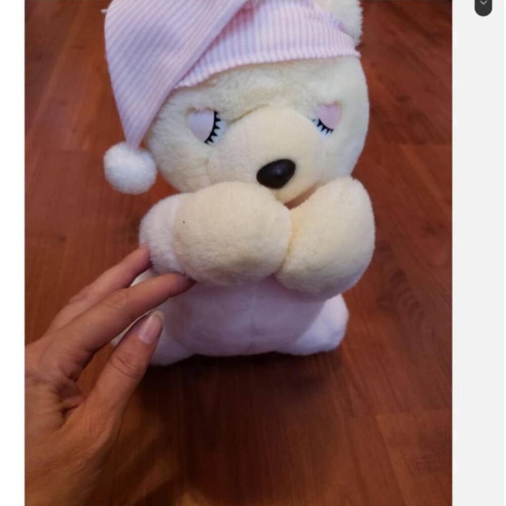 Plush Praying Pink Baby Bear